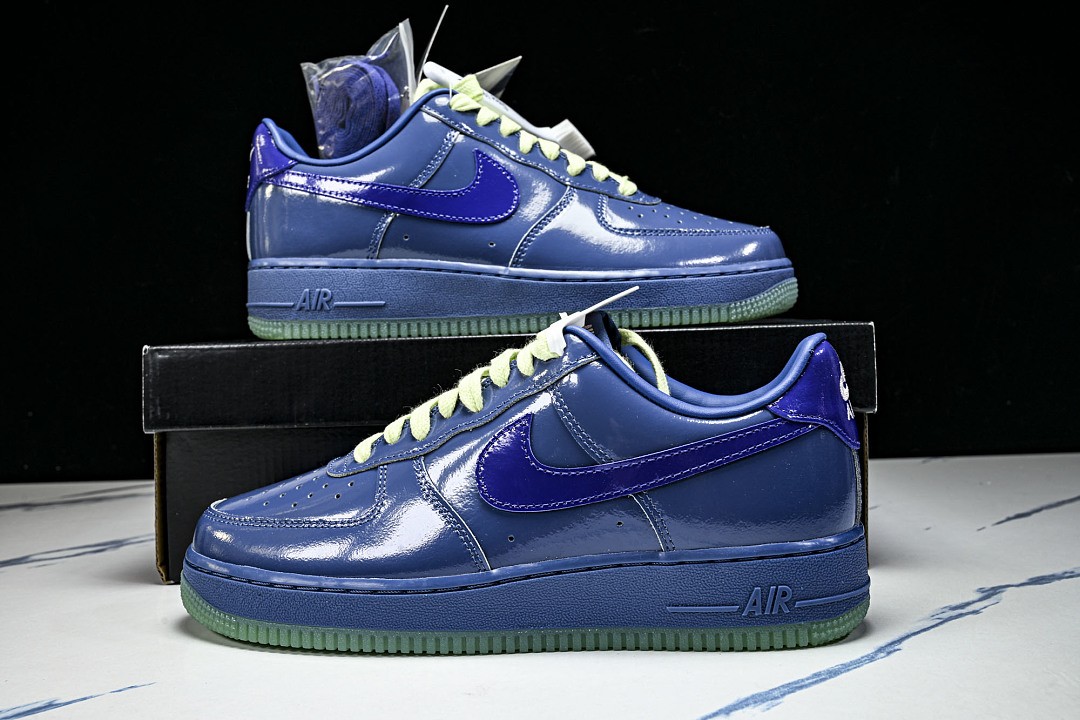 NK AF1 Low Patent Leather Mystic Navy Grape Ice IO4489-400