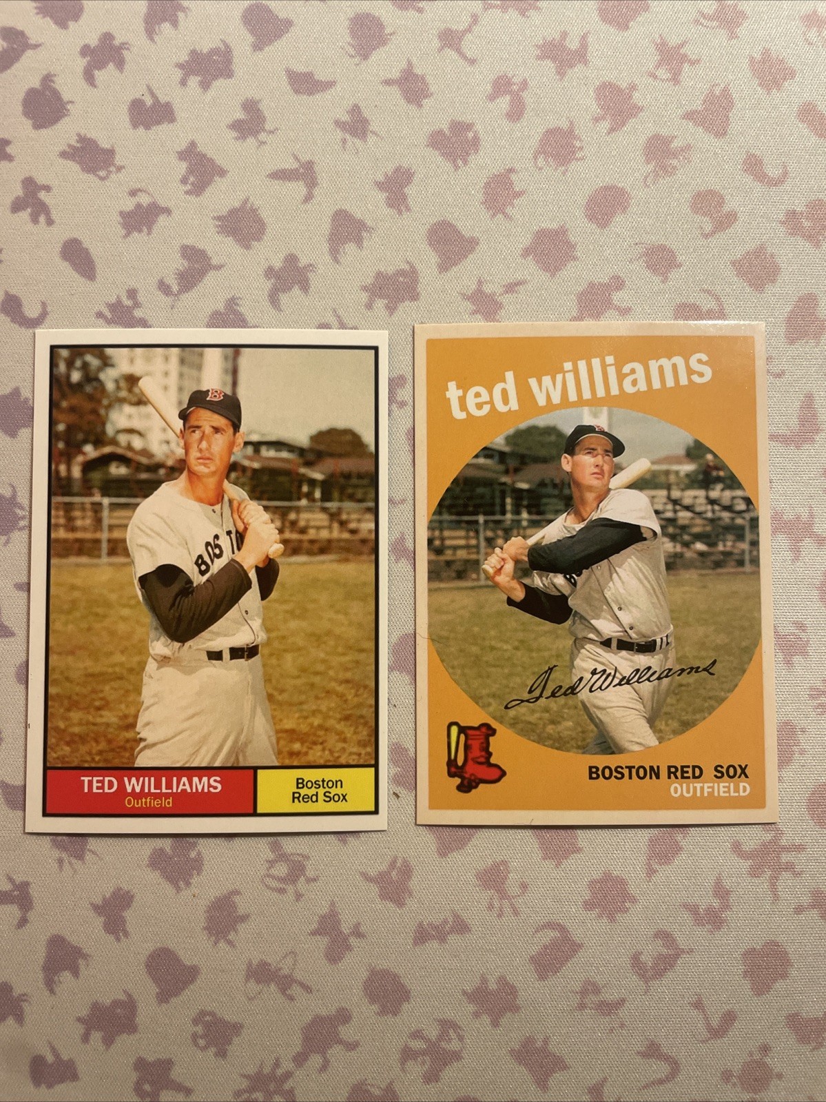 Ted Williams Baseball Card 1959 1961 Topps Remake Fan Card Red Sox 2 Cards Total Ted Williams Baseball Card 1959 1961 Topps Remake Fan Card Red Sox 2 Cards Total