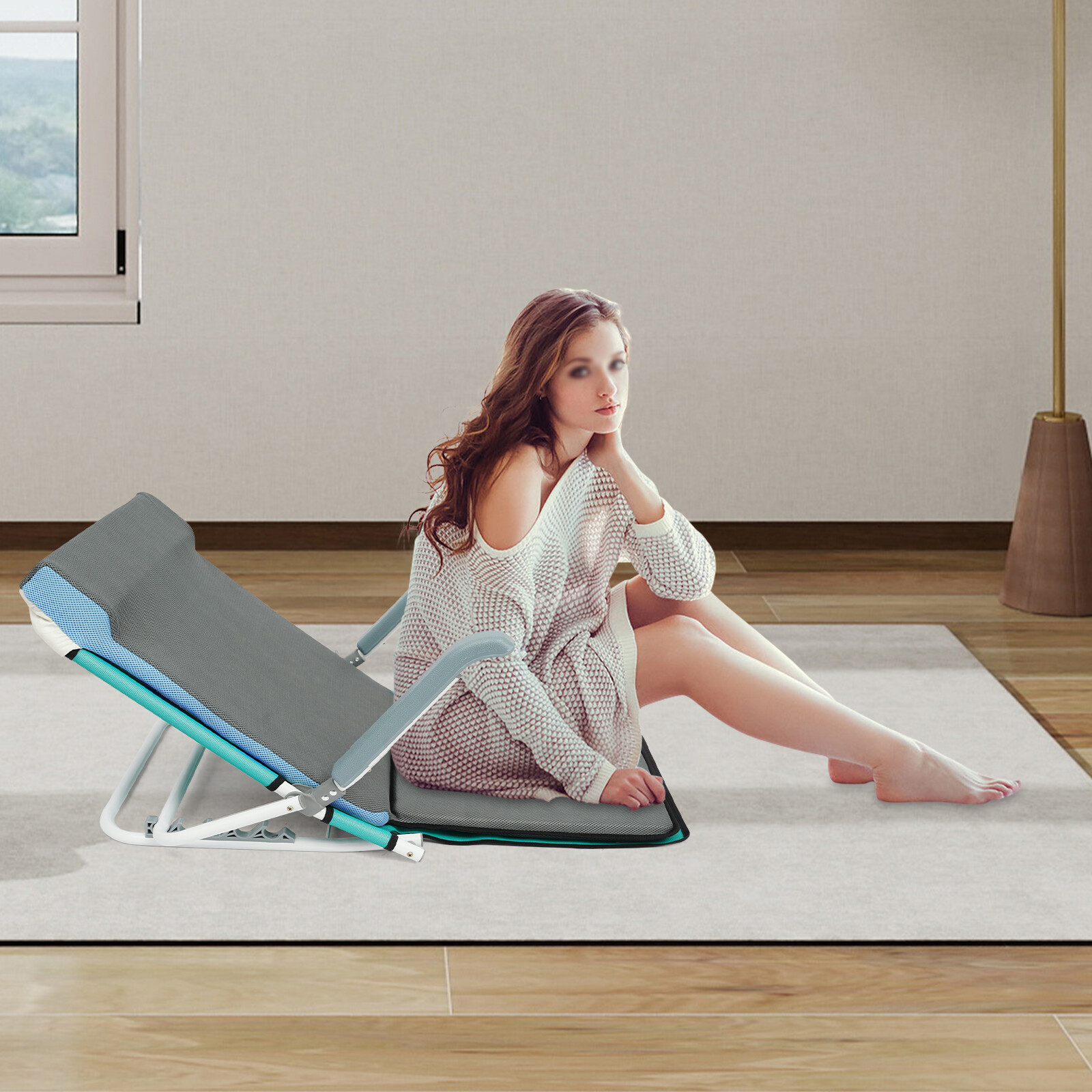 Foldable Adjustable Bed Backrest Support Sit-up Back Rest Bed Chair NEW
