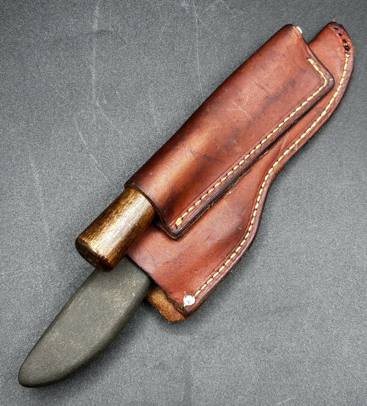 Vtg Gerber Shorty Fixed Blade Hunting Knife Complete W/ Double Sheath & Rod
