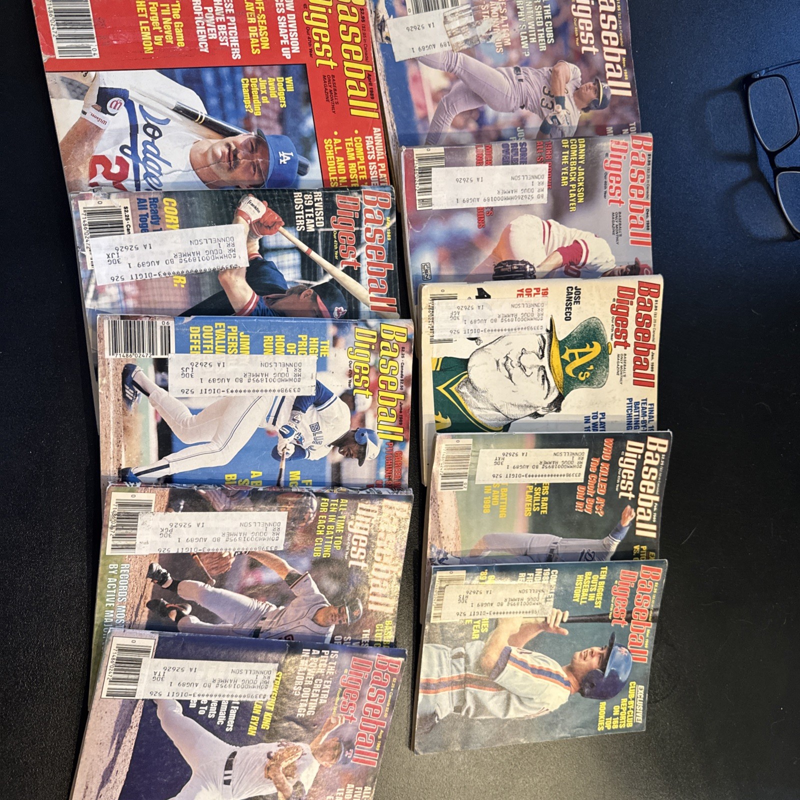 Lot 10 Vintage Issues Baseball Digest Monthly Magazines Nov 1988- Aug 1989 Ryan Lot 10 Vintage Issues Baseball Digest Monthly Magazines Nov 1988- Aug 1989 Ryan
