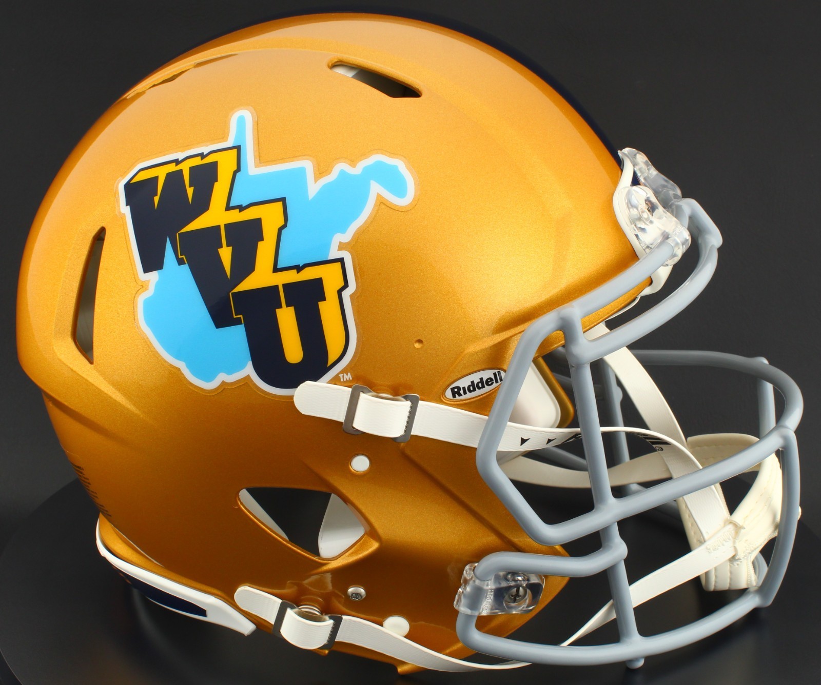 West Virginia WVU Mountaineers Riddell Speed Full Size Authentic Football Helmet West Virginia WVU Mountaineers Riddell Speed Full Size Authentic Football Helmet