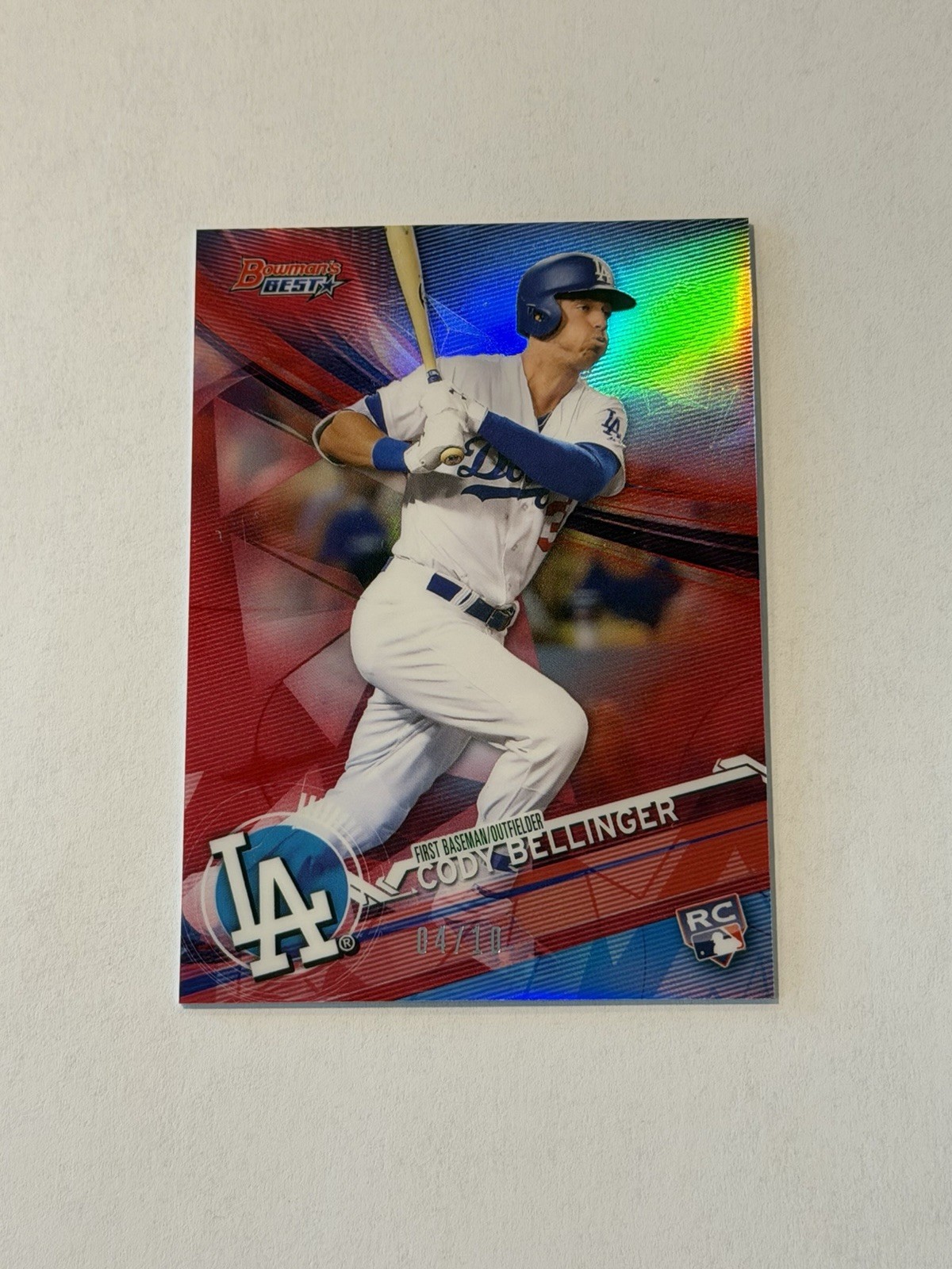 2017 BOWMAN\'S BEST RED REFRACTOR ROOKIE CODY BELLINGER RC /10 2017 BOWMAN\'S BEST RED REFRACTOR ROOKIE CODY BELLINGER RC /10