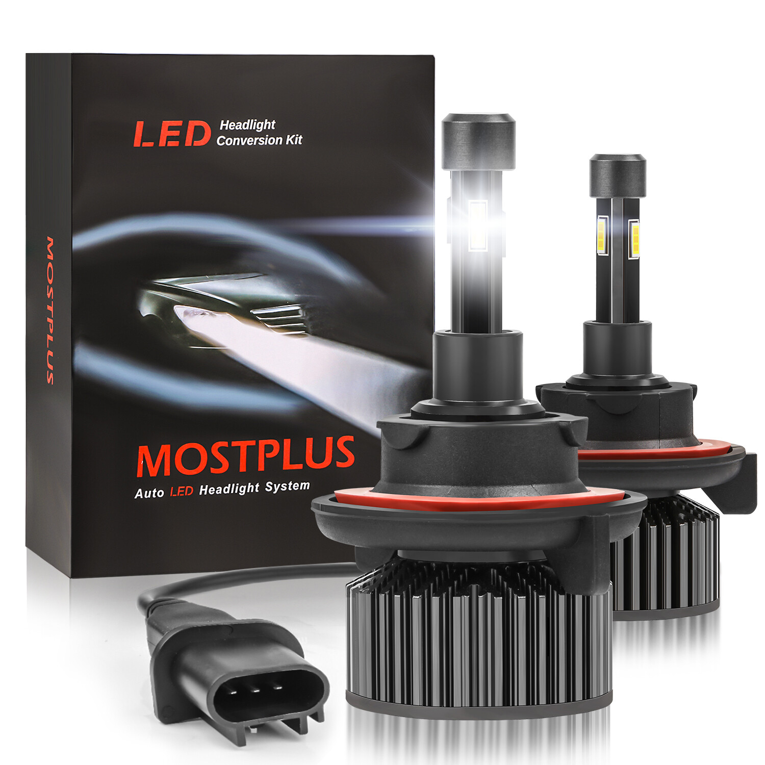 130W 13000LM 4 Sides LED headlight H13 9008 High & Low Beams 6000K XENON Bulbs