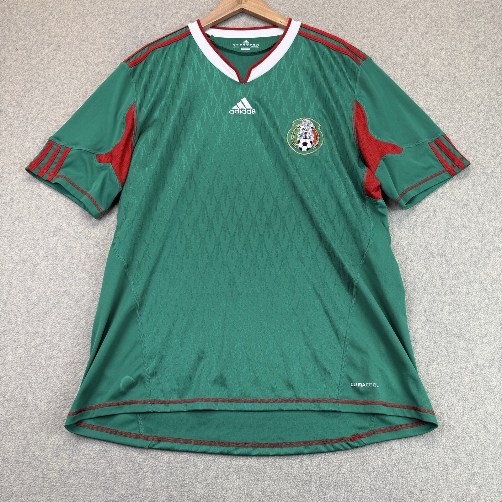 Adidas Mexico National Team Soccer Jersey Mens XL Green Red ClimaCool Climacool Adidas Mexico National Team Soccer Jersey Mens XL Green Red ClimaCool Climacool