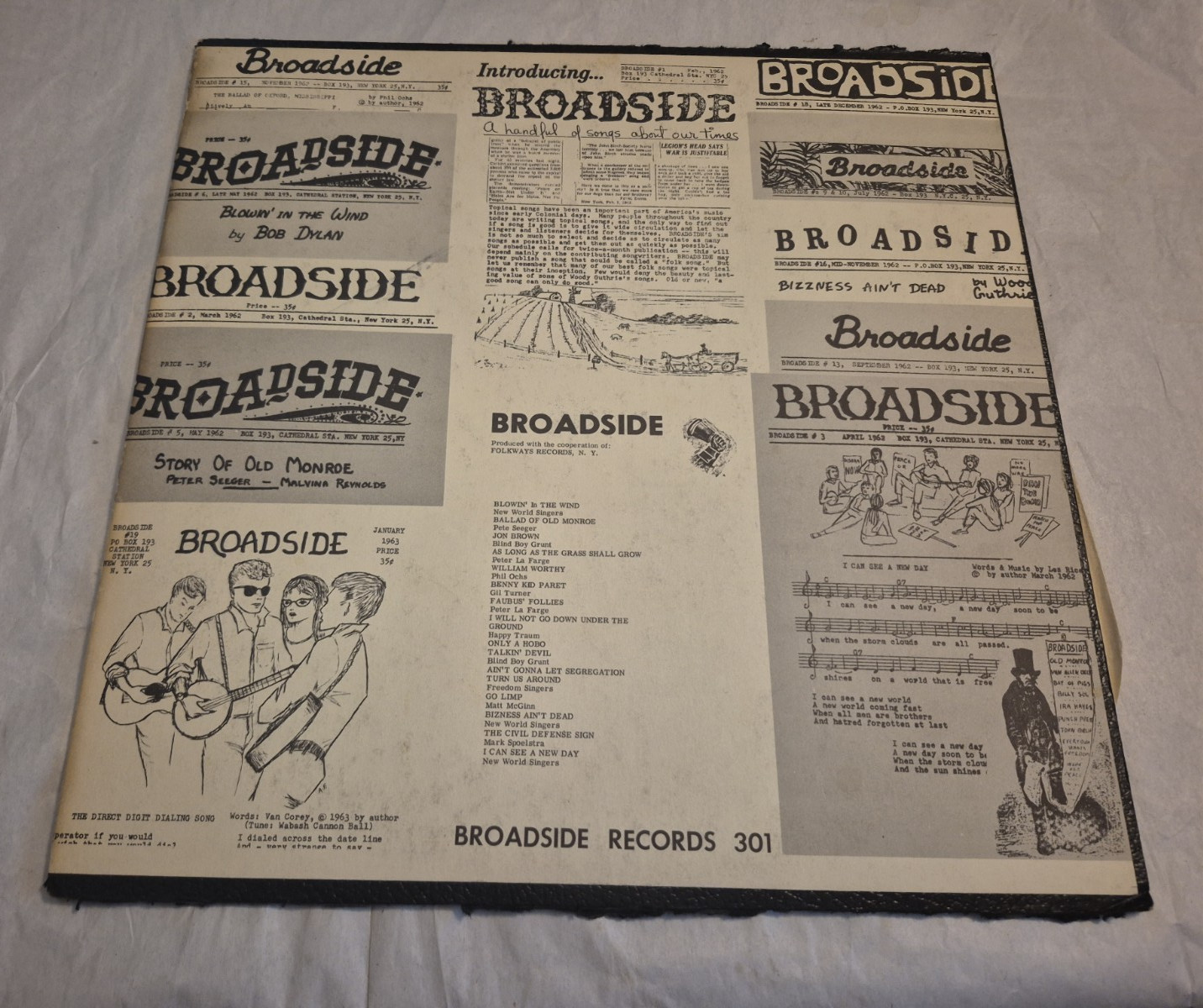 Broadside Ballads Vol 1 Bob Dylan Blind Boy Grunt BR301 1964 Vinyl LP w/Booklet Broadside Ballads Vol 1 Bob Dylan Blind Boy Grunt BR301 1964 Vinyl LP w/Booklet