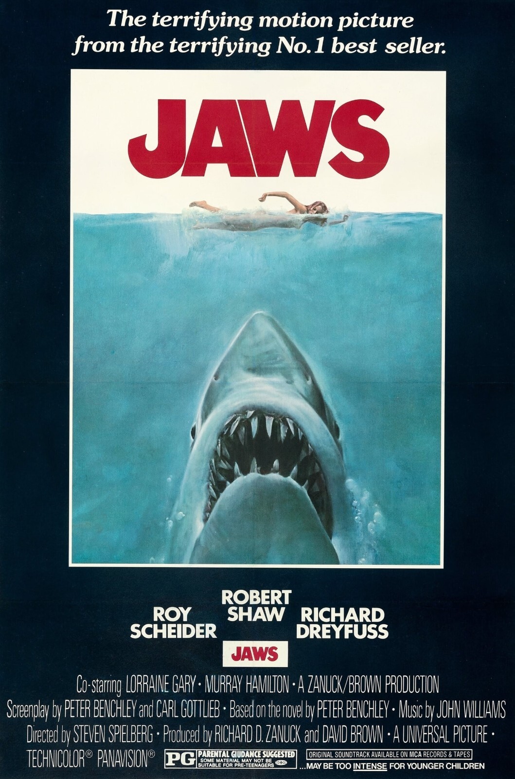 1975 Jaws Movie Poster 11X17 Martin Brody Quint Great White Shark 🦈🍿 1975 Jaws Movie Poster 11X17 Martin Brody Quint Great White Shark 🦈🍿