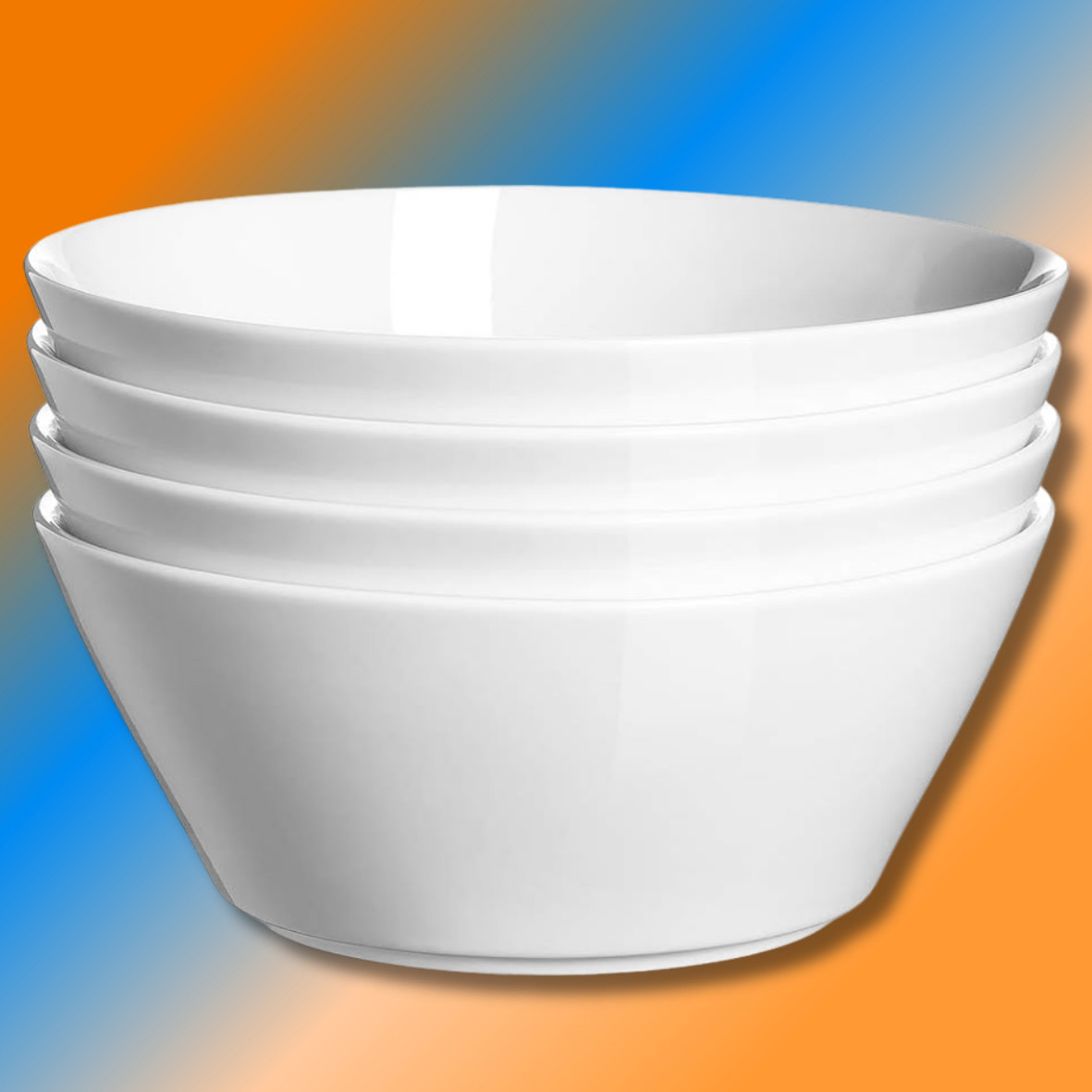 Corelle 4pk Glass Vitrelle 28oz Dinner Bowls White: Round Solid Pasta&Soup Bowls