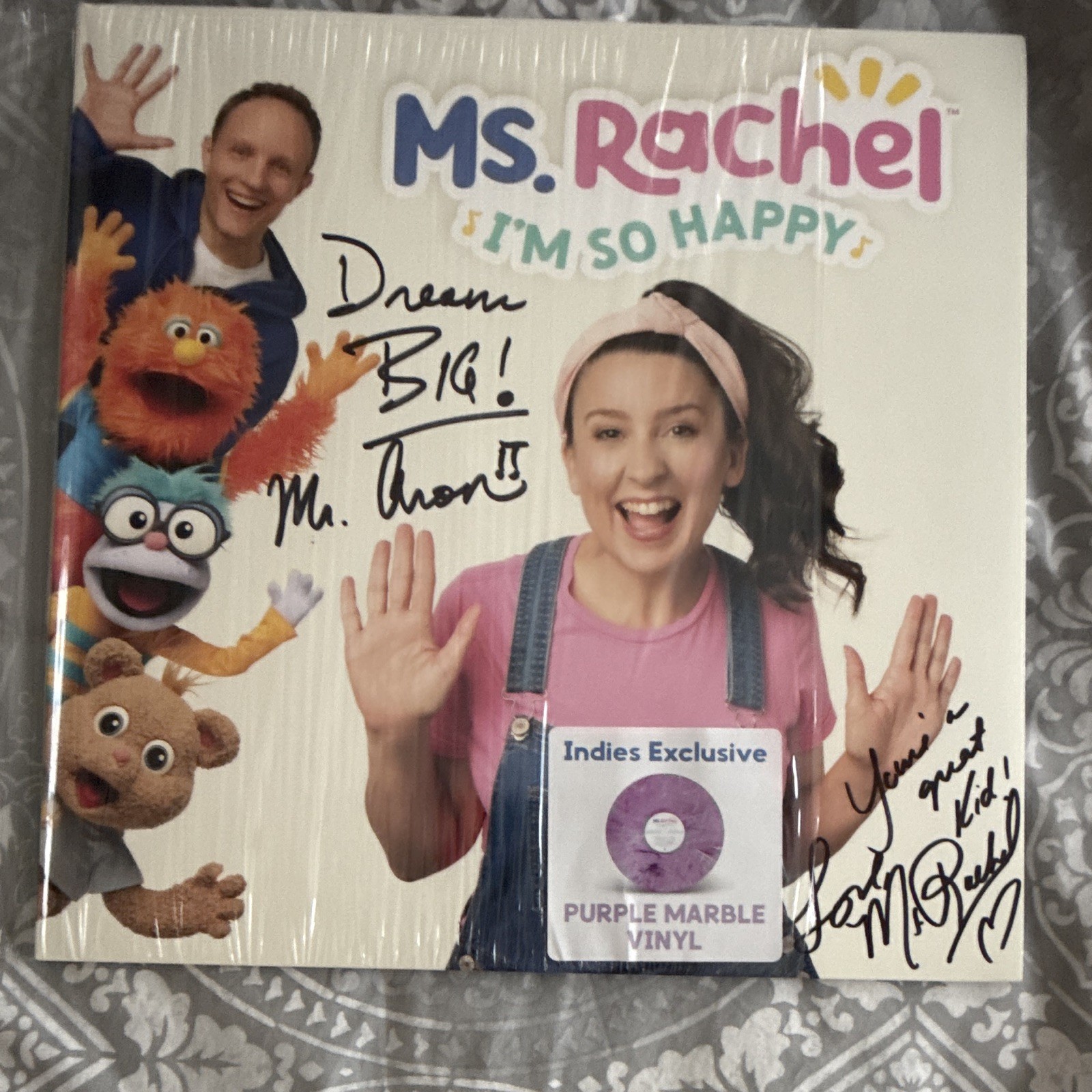 SIGNED Ms. Rachel and Mr. ARON I'm So Happy Indies Exclusive Purple Vinyl SIGNED Ms. Rachel and Mr. ARON I'm So Happy Indies Exclusive Purple Vinyl