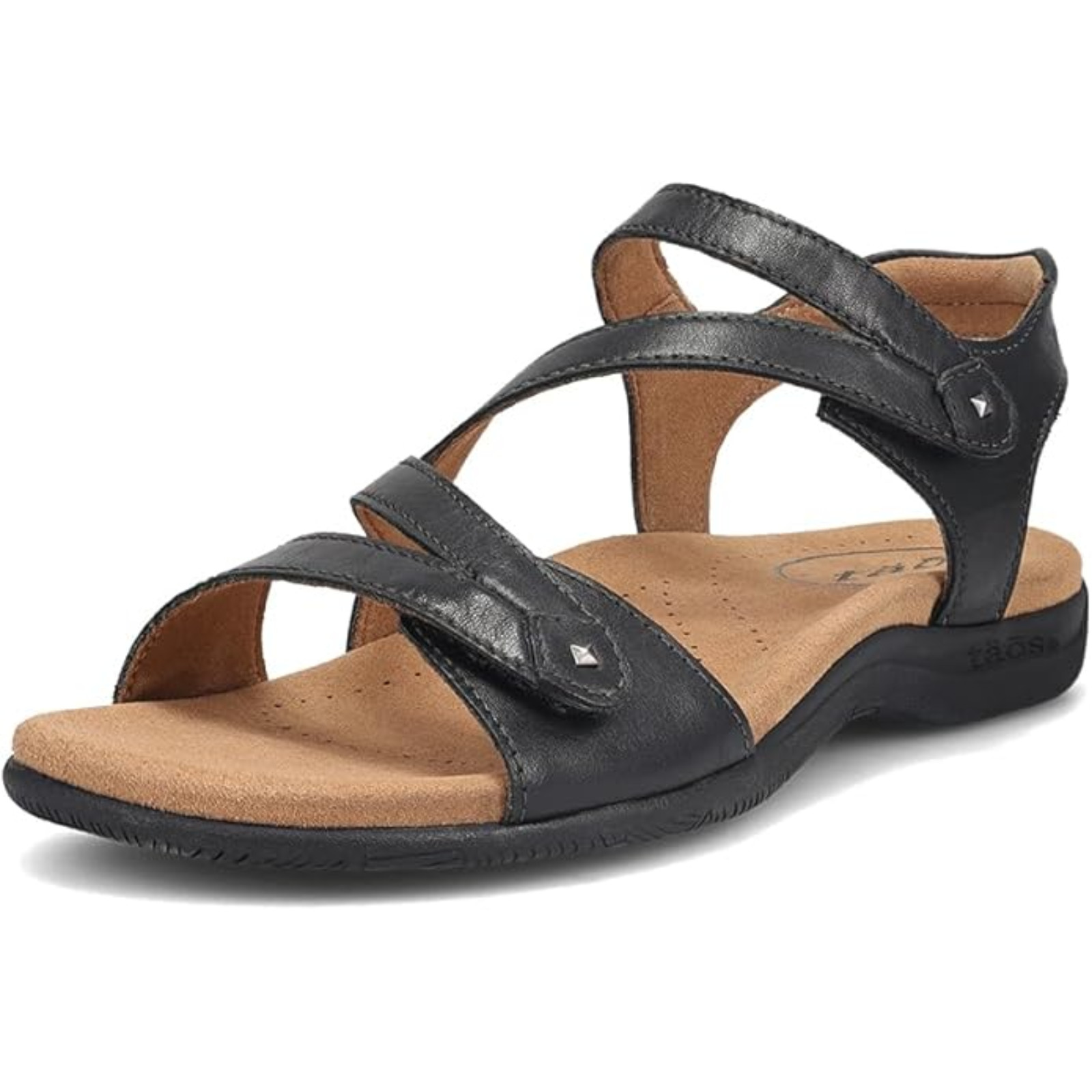 Taos Women\'s Big Time Comfort Leather Walking Sandals Black Taos Women\'s Big Time Comfort Leather Walking Sandals Black
