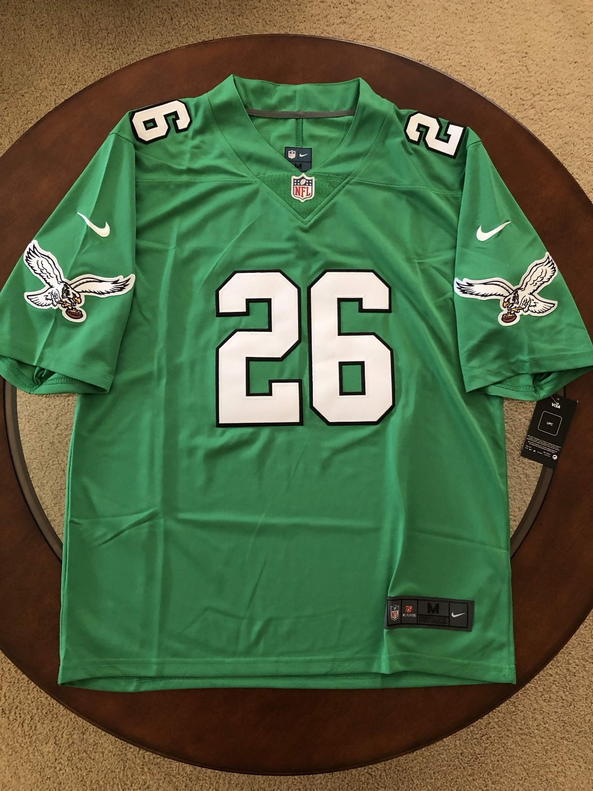 sNWT Saquon Barkley Eagles Men's Medium Green Jersey Stitched #26 sNWT Saquon Barkley Eagles Men's Medium Green Jersey Stitched #26