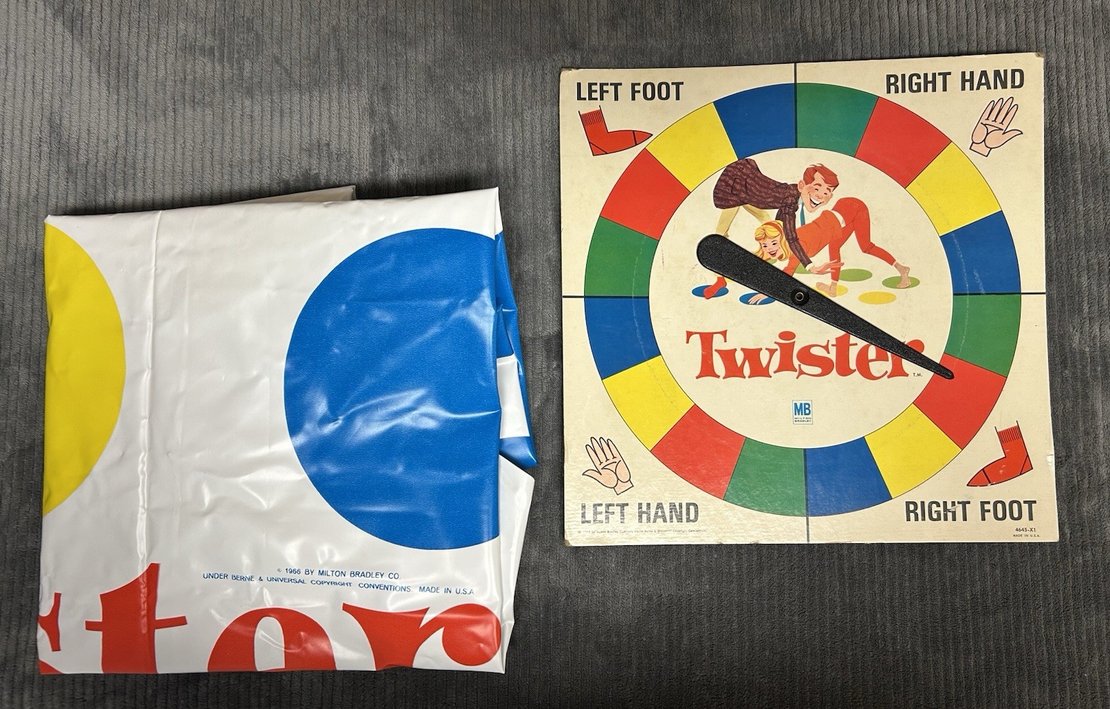 Vintage 1966 Milton Bradley Twister Game Complete, 4645-X1 Vintage 1966 Milton Bradley Twister Game Complete, 4645-X1