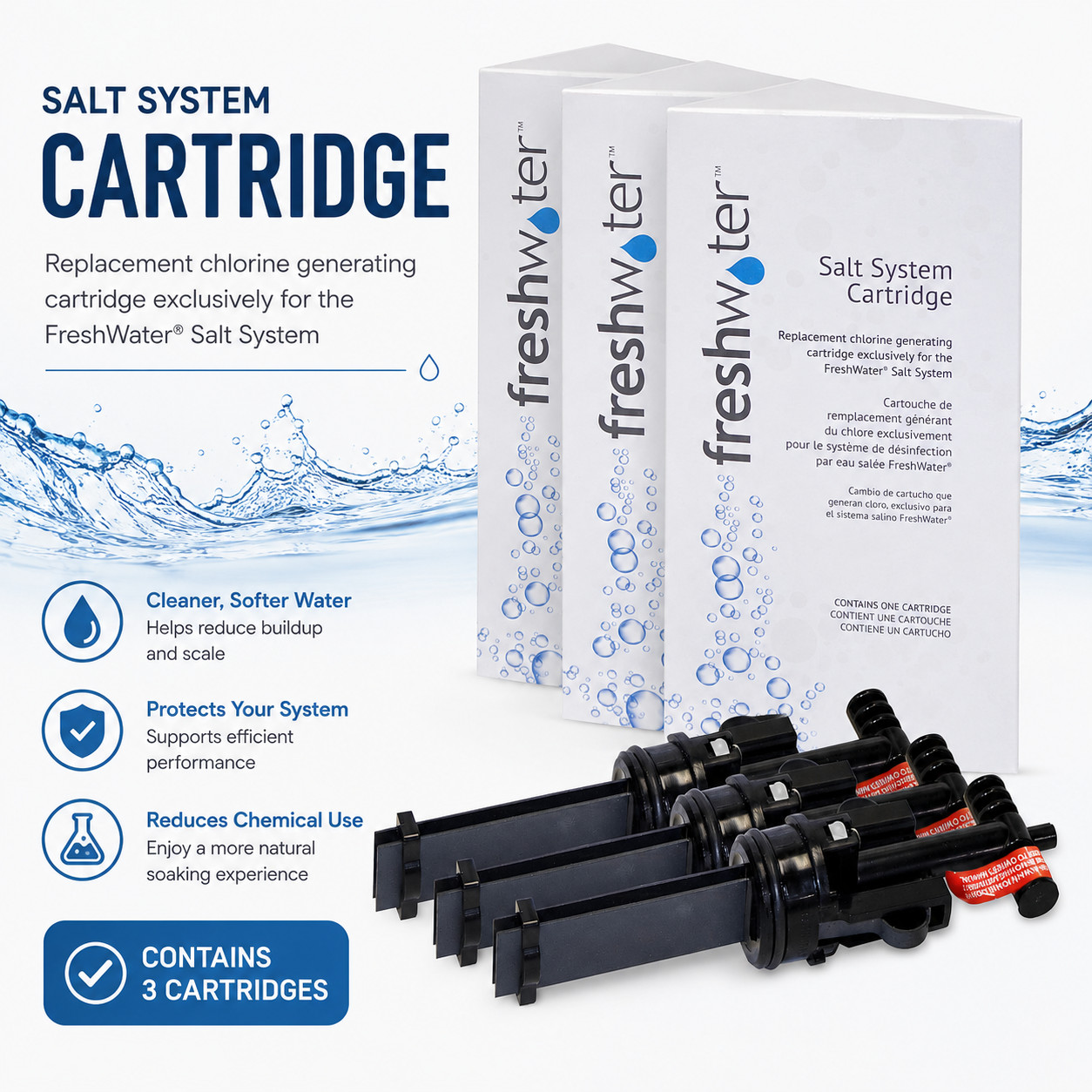 FreshWater Salt System Cartridge Replacement Spa Hot Tub Filter 3 Pack FreshWater Salt System Cartridge Replacement Spa Hot Tub Filter 3 Pack