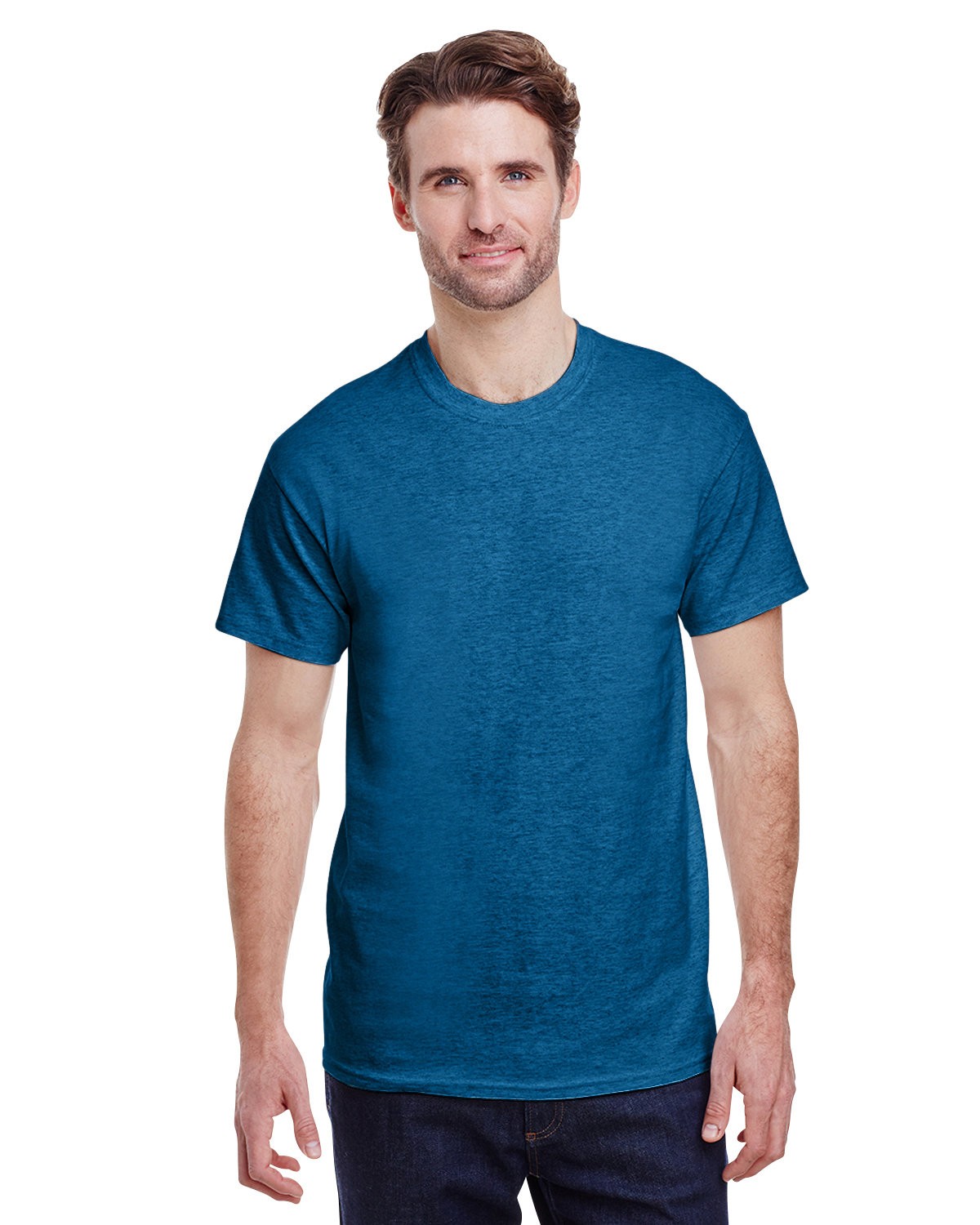 5 Pack Of Gildan G500 Adult Solid Heavy Cotton Tee Plain Blank Casual T-Shirt