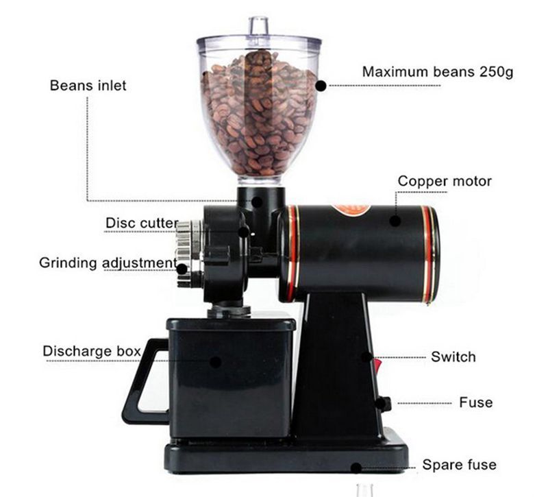 New 110V Electric Coffee Grinder Automatic Coffee Bean Powder Grinding Machine