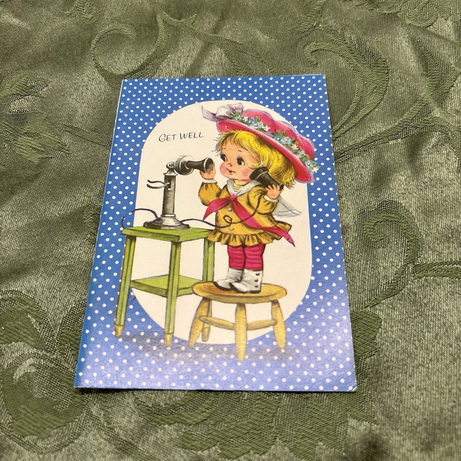 Vintage Cute GET WELL Greeting Card Collectible VTG Cottagecore Little Girl Vintage Cute GET WELL Greeting Card Collectible VTG Cottagecore Little Girl