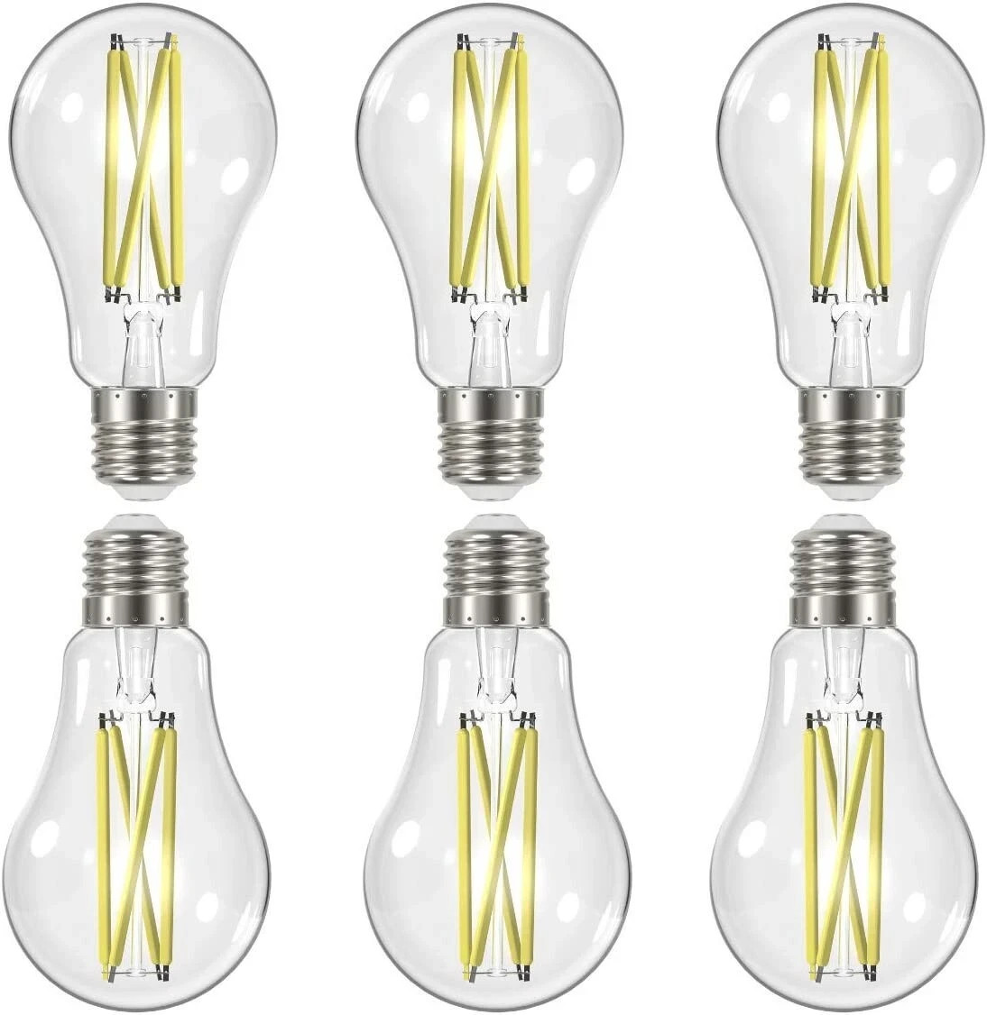 SATCO S12415 6-Pack A19 LED Filament 8W 60W Eq E26 3000K 800lm Dimmable SATCO S12415 6-Pack A19 LED Filament 8W 60W Eq E26 3000K 800lm Dimmable