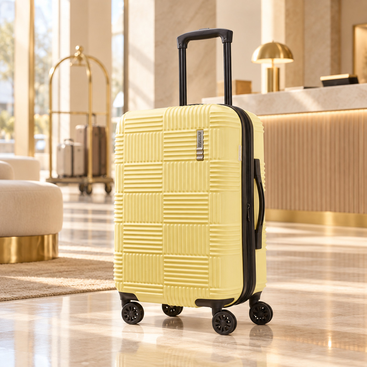 NEW American Tourister NXT Checkered 22in Carry On Hardside Spinner Suitcase