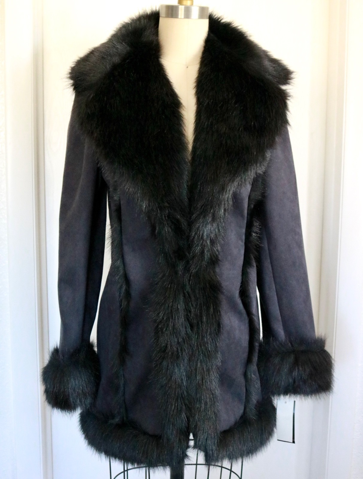 Vintage NWT Black Coat Penny Lane Boho Faux Fur Y2K Hippy SMALL INC Jacket Vintage NWT Black Coat Penny Lane Boho Faux Fur Y2K Hippy SMALL INC Jacket