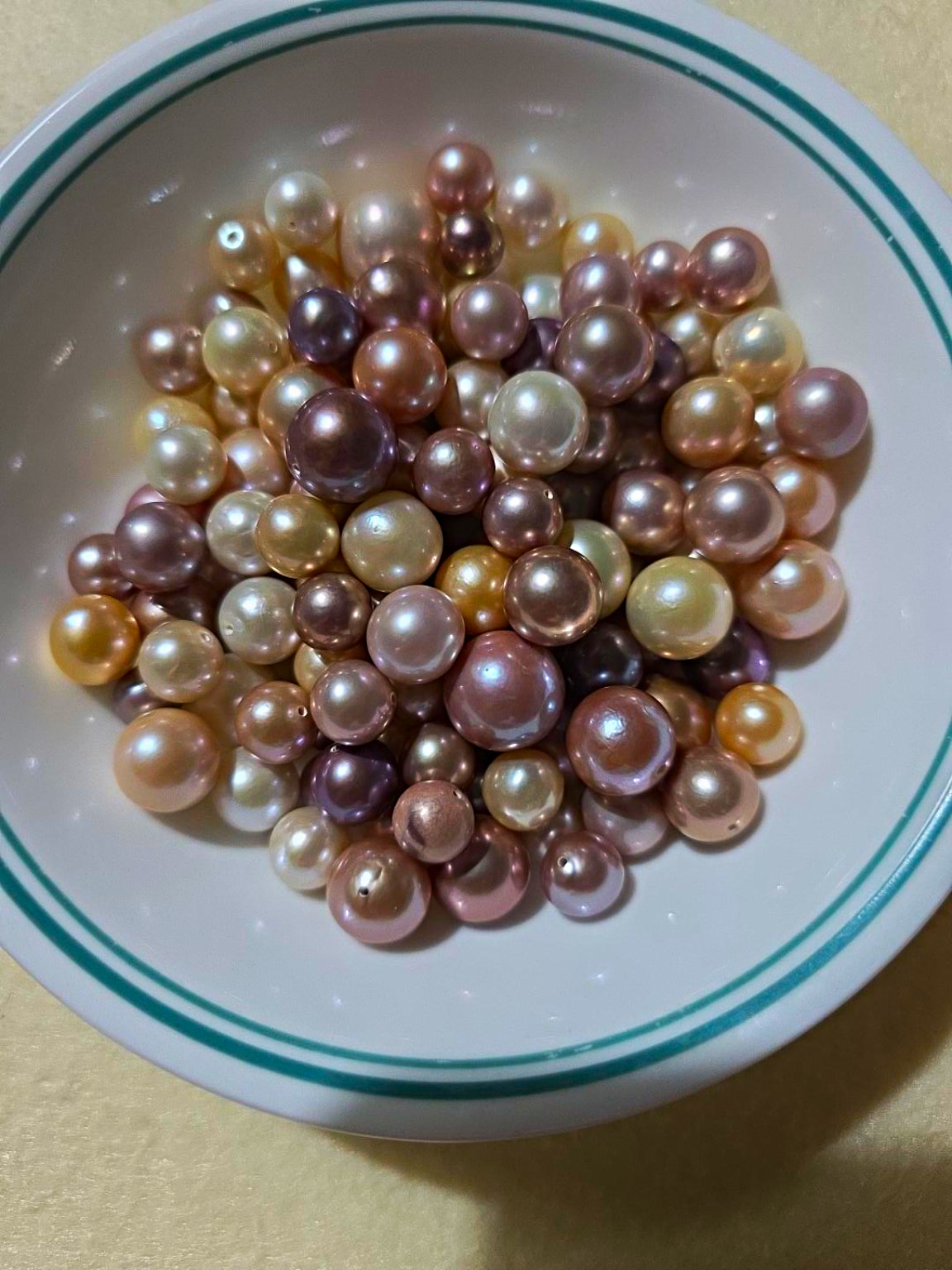 125 Edison Freshwater Pearls Mixed Colors Round Near-Round Jewelry Making Lot