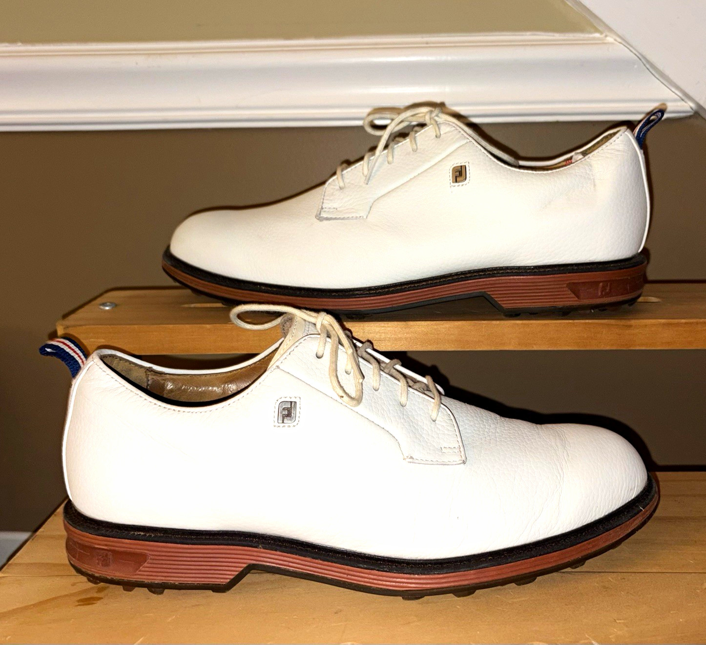 FootJoy Premiere Series Field Mens Golf Shoes Spikeless Leather White 11 M 53989