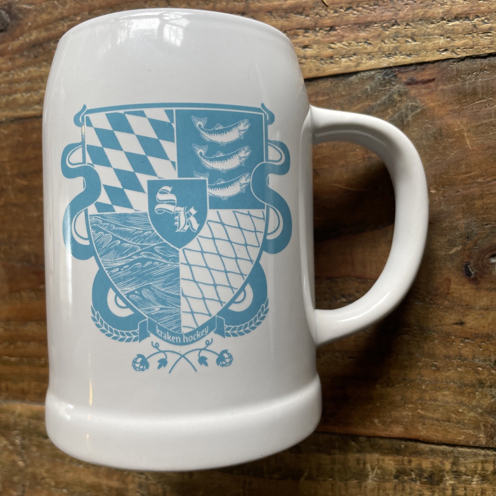 Seattle Kraken Philipp Grubauer Grubi Stein Mug NHL Hockey Stadium Give Away Seattle Kraken Philipp Grubauer Grubi Stein Mug NHL Hockey Stadium Give Away