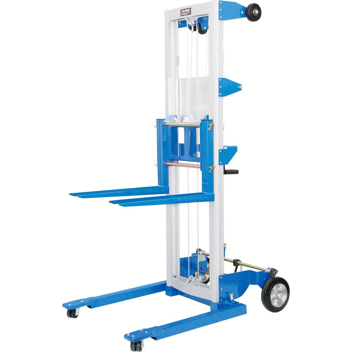 Global Industrial Lightweight Hand Operated Lift Truck with Straddle Legs 400 Global Industrial Lightweight Hand Operated Lift Truck with Straddle Legs 400