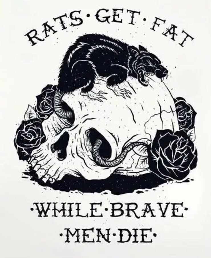 Rats Skull Sticker 4” Rats Get Fat Brave Men Die Punk Grunge Rats Skull Sticker 4” Rats Get Fat Brave Men Die Punk Grunge
