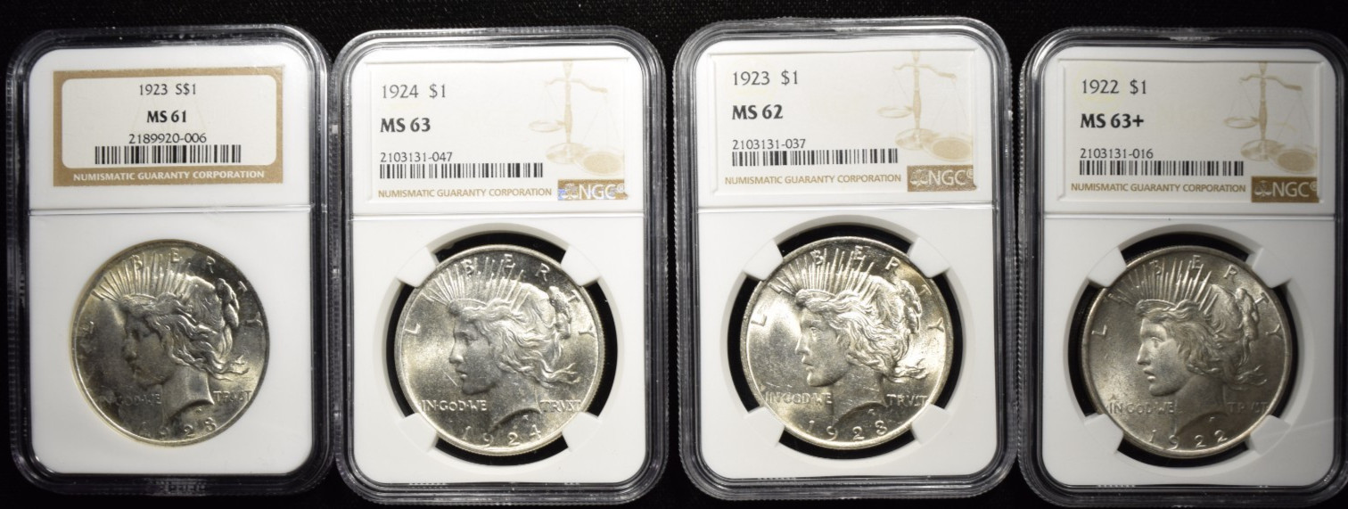 PCGS NGC US Silver Peace Dollars 1921-1935 ~ BU UNC DOLLAR Graded Estate Lot