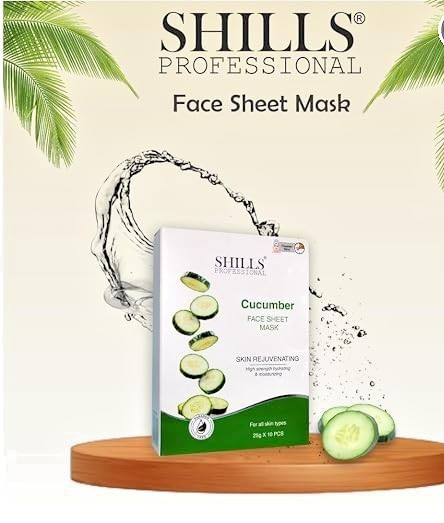 SHILLS Professional Cucumber Face Sheet Mask,Hydrating and Moisturizing, 25g SHILLS Professional Cucumber Face Sheet Mask,Hydrating and Moisturizing, 25g