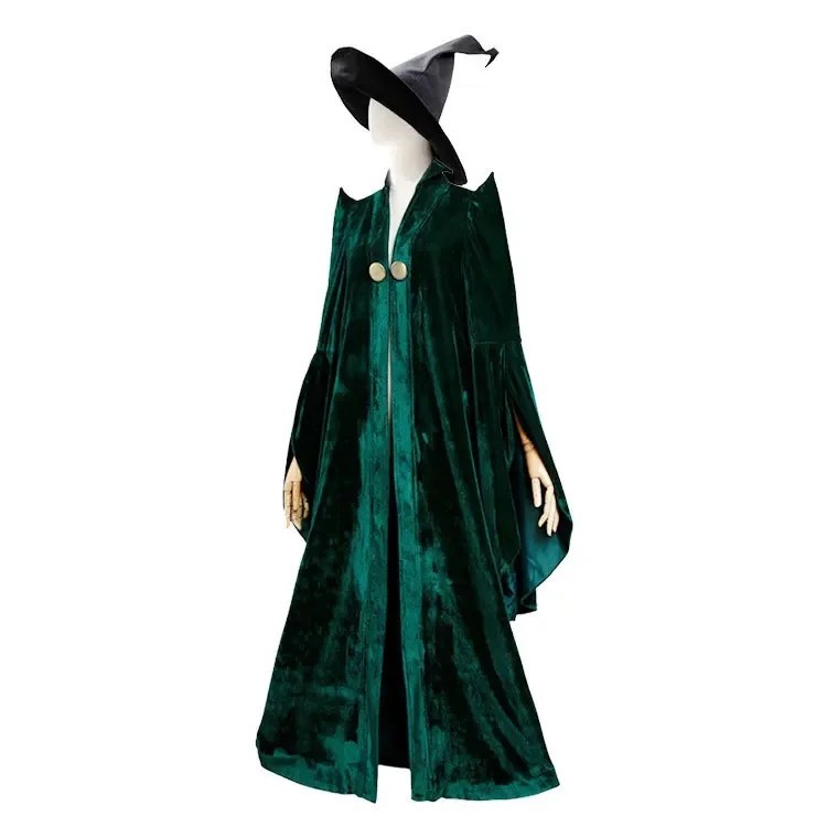 School of Witchcraft Professor McGonagall Costume Halloween Witch Wizard Robe