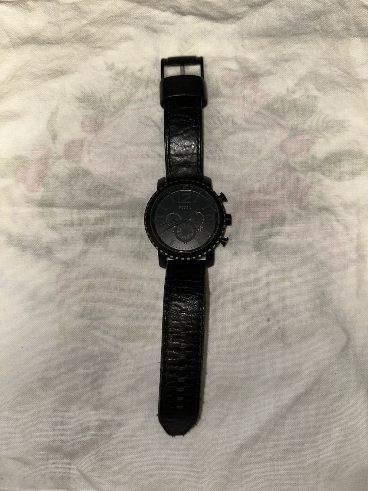 Fossil Nate Men\'s Chronograph Quartz 50mm Black Dial Leather Strap Watch Fossil Nate Men\'s Chronograph Quartz 50mm Black Dial Leather Strap Watch