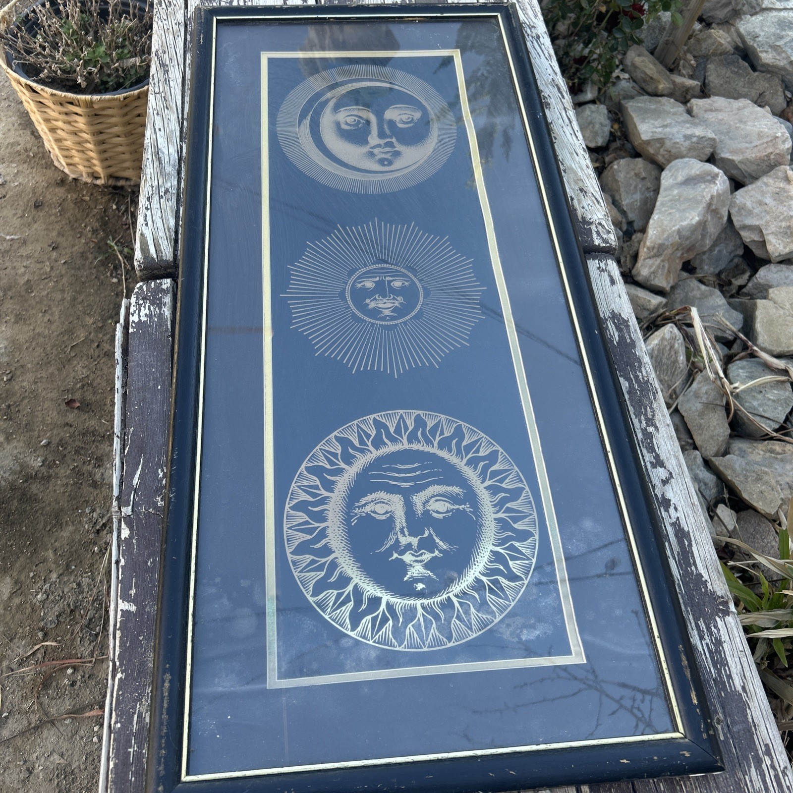 Vintage Piero Fornasetti Sun Motifs “Sole E Luna” Framed Print Vintage Piero Fornasetti Sun Motifs “Sole E Luna” Framed Print