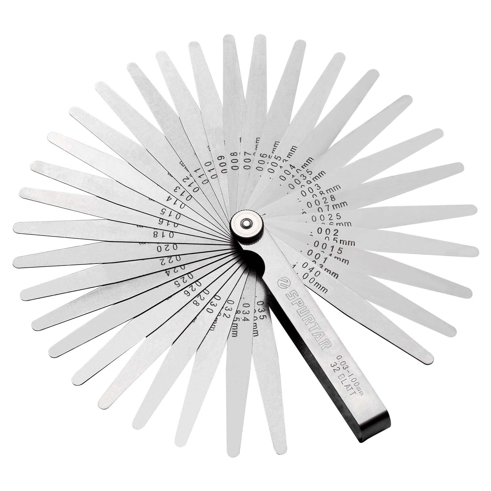 32 Blade Tapered Feeler Gauge Set 0.001-0.04