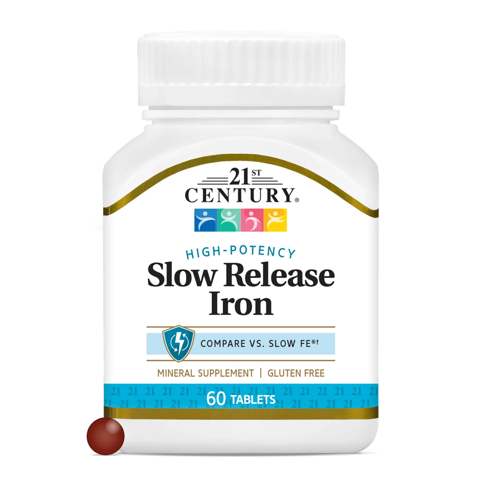 21st Century Slow Release Iron 45mg Tablets High Potency Formula 60ct Pack of 12 21st Century Slow Release Iron 45mg Tablets High Potency Formula 60ct Pack of 12