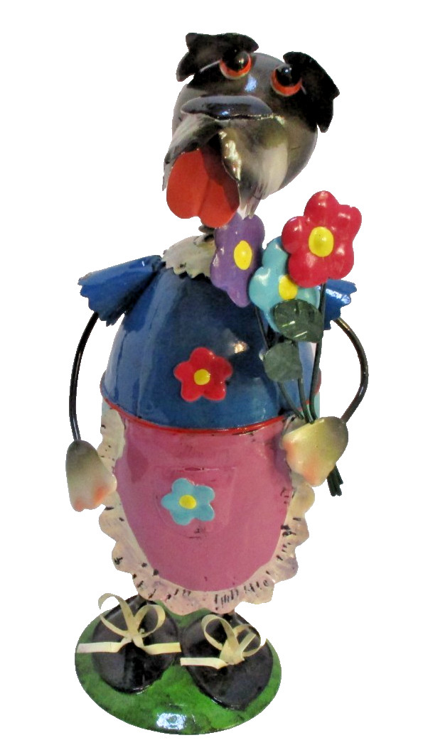 Whimsical Colorful Dog Sculpture on Bobble Spring 10 inch (SKU# 3109)