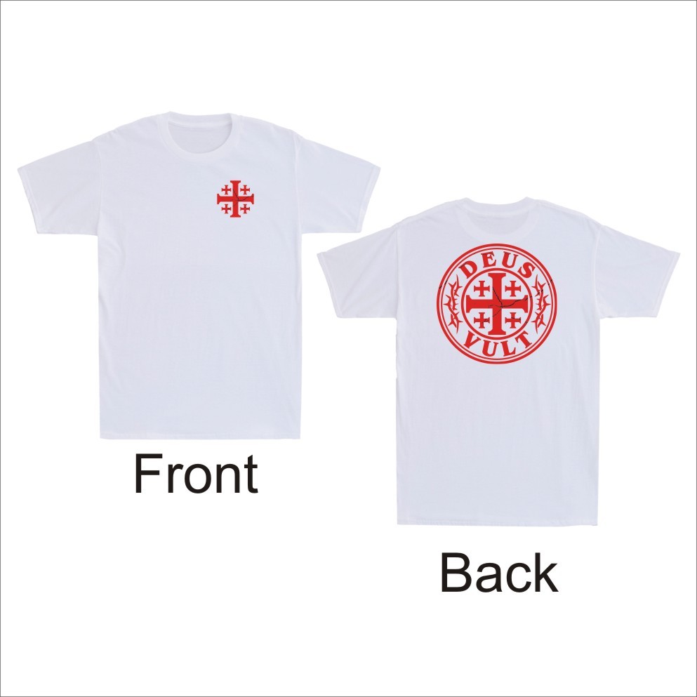 Deus Vult Crusader Knight Medieval History Jerusalem Front & Back Men's T-Shirt