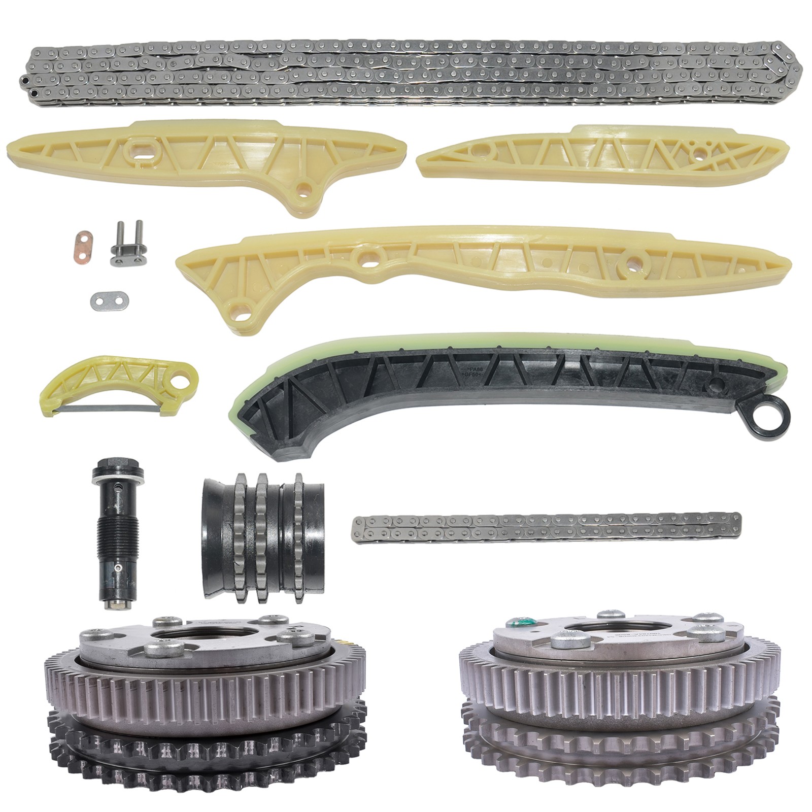 1x Timing Chain Kit + 2x VVT Sprocket Intake for Mercedes M272 W211 W251 W164