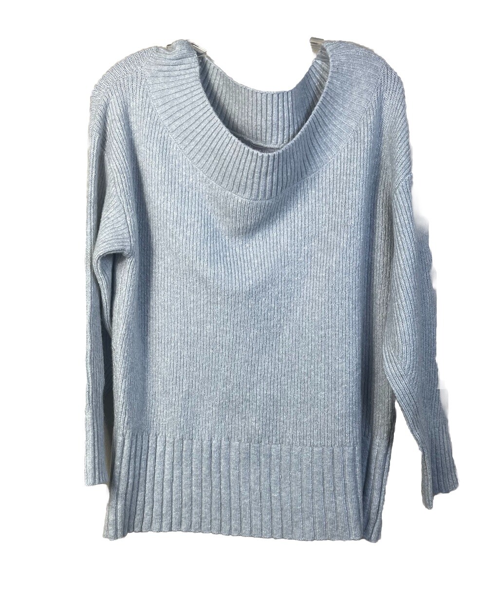 NWT Chelsea 28 Women\'s Sweater Sz M Gray Knit Ribbed Off Shoulder Oversized NWT Chelsea 28 Women\'s Sweater Sz M Gray Knit Ribbed Off Shoulder Oversized