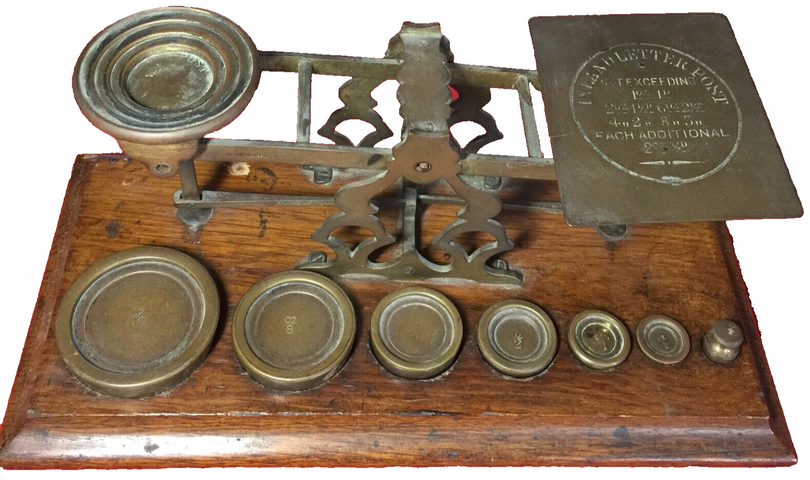 Vintage Antique S. Mordan & Co London Inland Letter Post Scale Balancer
