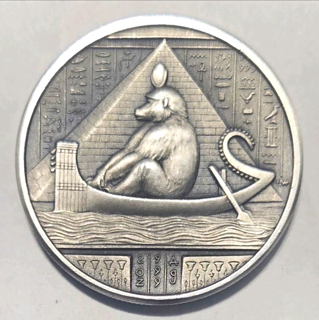 2 oz Silver Antique Thoth Round (Egyptian Gods Series #8, New, High Relief) 2 oz Silver Antique Thoth Round (Egyptian Gods Series #8, New, High Relief)