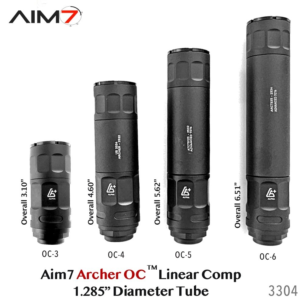 AIM7 ARCHER OC Linear Compensator Muzzle Brake - Open Front Multi-Cal .223 5.56