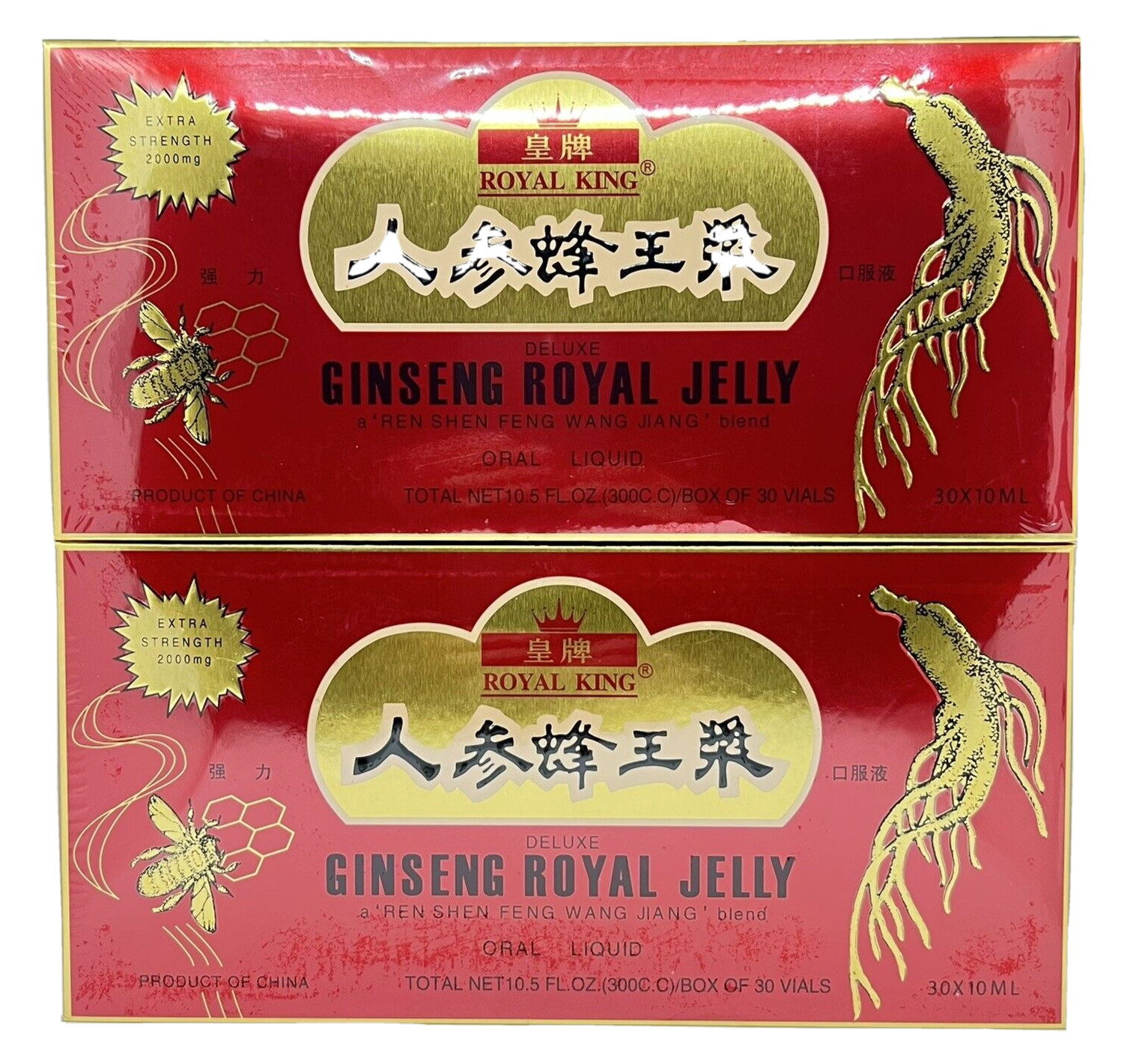 GINSENG ROYAL JELLY 30 Bottle of 10 ml Red Ginseng ROYAL KING Liquid 2Pk- 60Pcs GINSENG ROYAL JELLY 30 Bottle of 10 ml Red Ginseng ROYAL KING Liquid 2Pk- 60Pcs