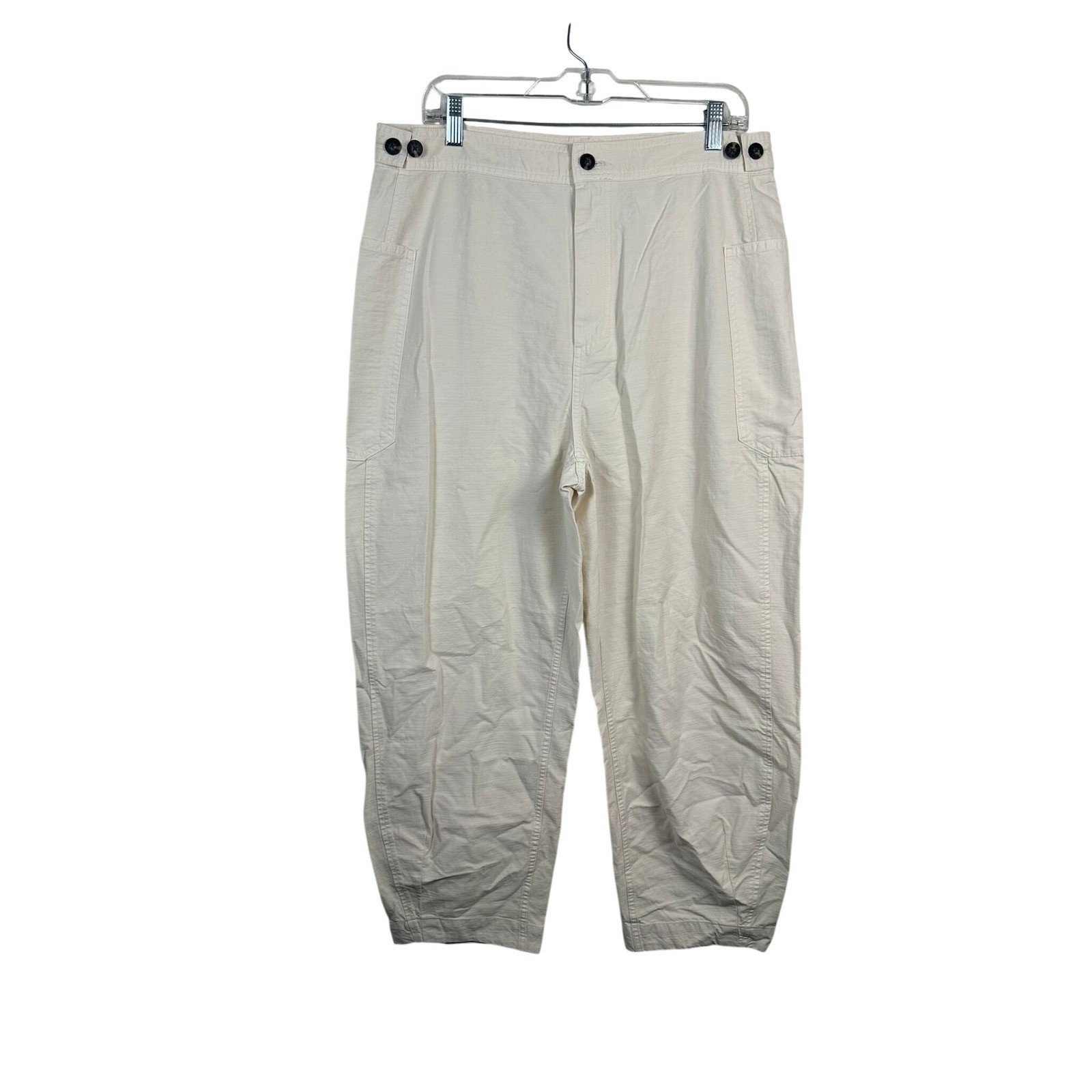 Everlane Utility Pants Barrell 14 Birch Off-White Excellent Organic Cotton Linen