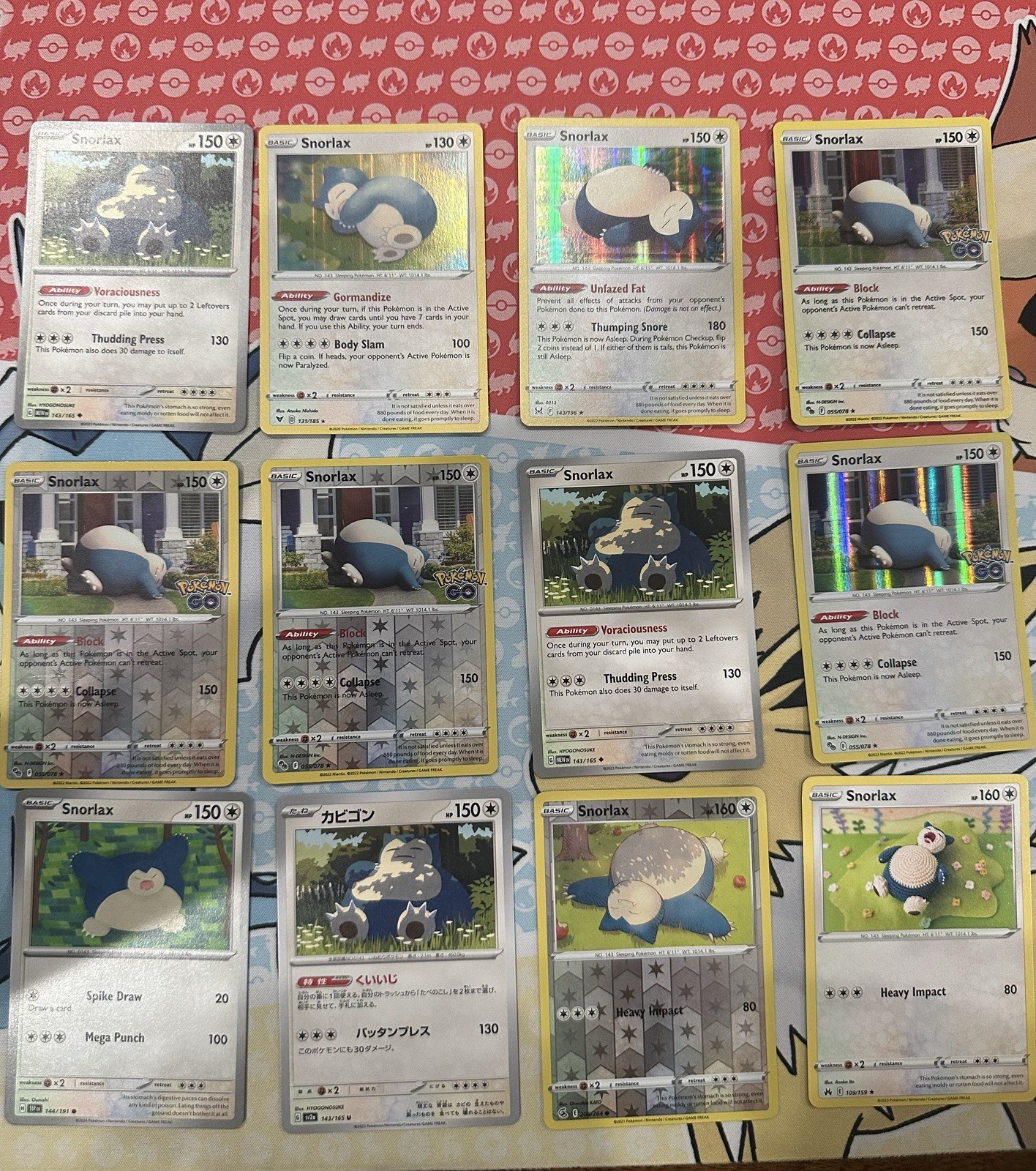 Pokémon TCG Snorlax Lot: 12 Cards. 3 Reverse Holos, 4 Holos, 1 Asako Ito From CZ Pokémon TCG Snorlax Lot: 12 Cards. 3 Reverse Holos, 4 Holos, 1 Asako Ito From CZ