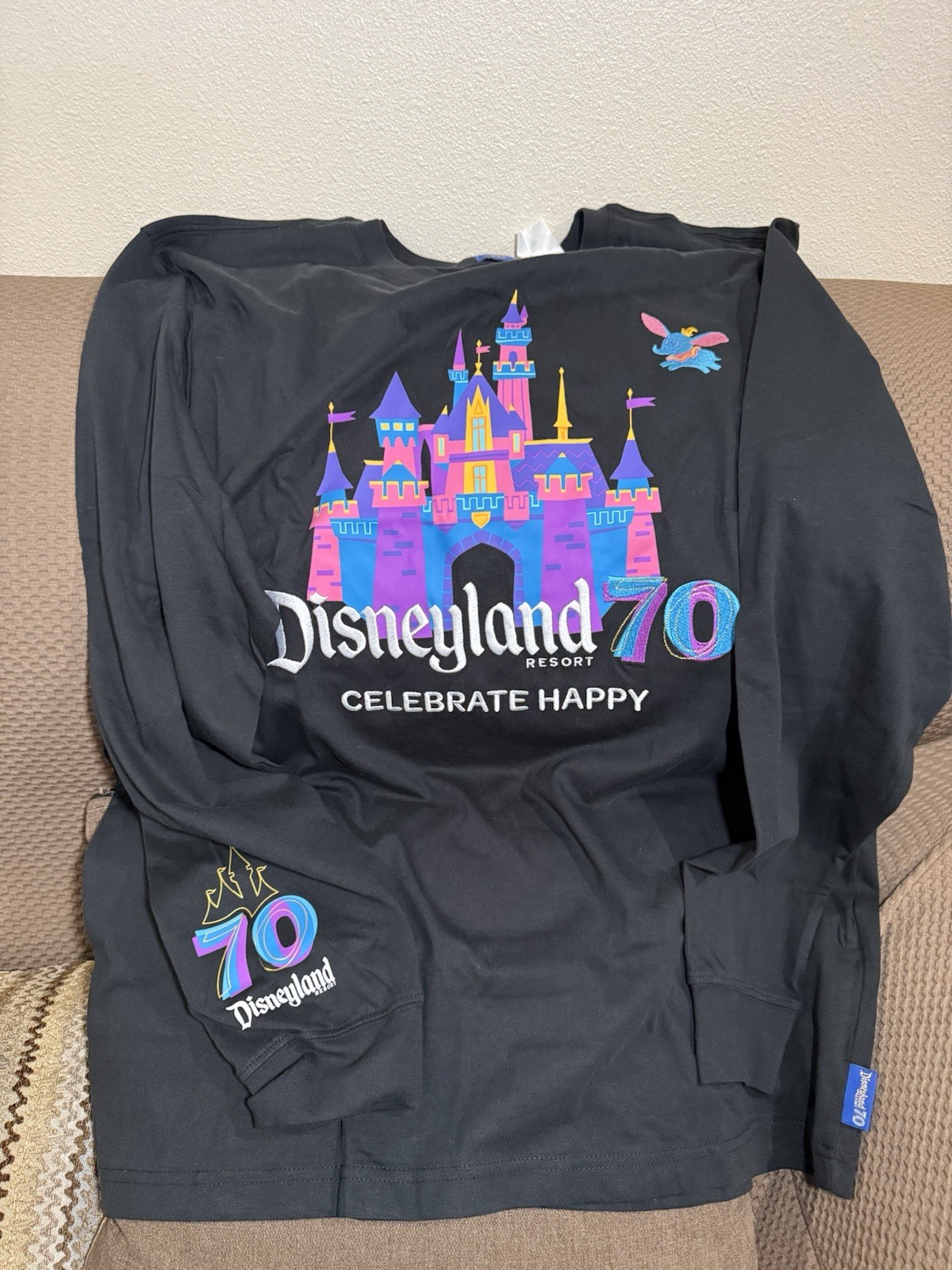 Disneyland 70th Anniversary Long Sleeve Tee Top Shirt L/Large Disney Castle NEW Disneyland 70th Anniversary Long Sleeve Tee Top Shirt L/Large Disney Castle NEW