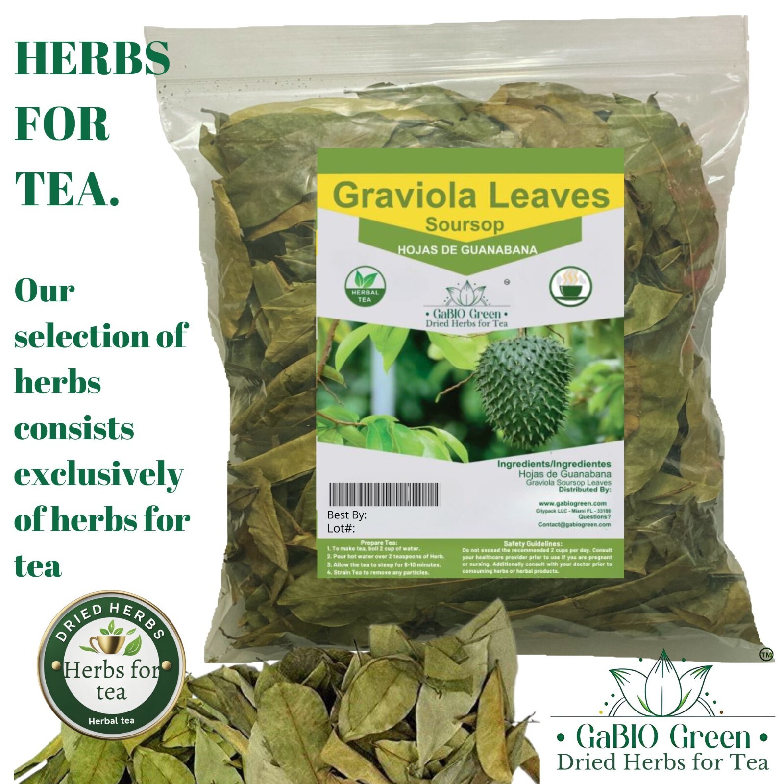 Whole Soursop Leaves, 100% Natural Graviola, Hojas de Guanabana Enteras, Tea Whole Soursop Leaves, 100% Natural Graviola, Hojas de Guanabana Enteras, Tea