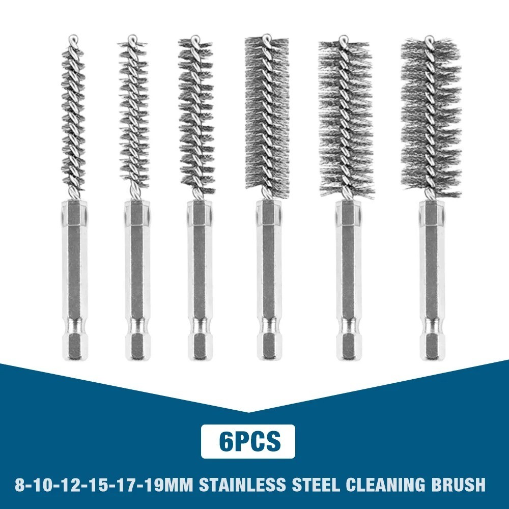 Stainless Steel Wire Brush,Drilling Cleaning Brush Set,1/4 Inch Hexagonal Handle
