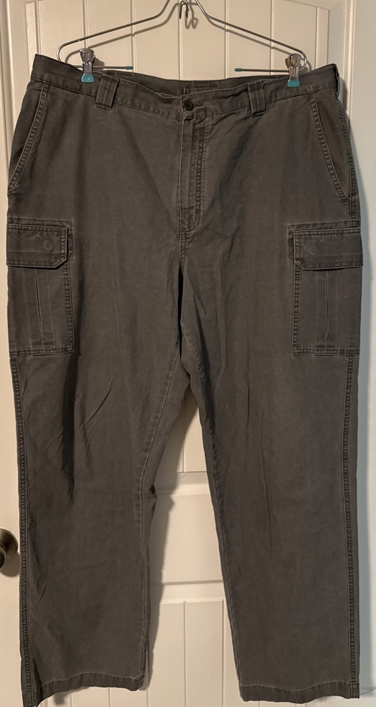 Vintage L.L. Bean Mens Tropic Cargo 40/34 Pants Gray Durable Cotton Classic Work