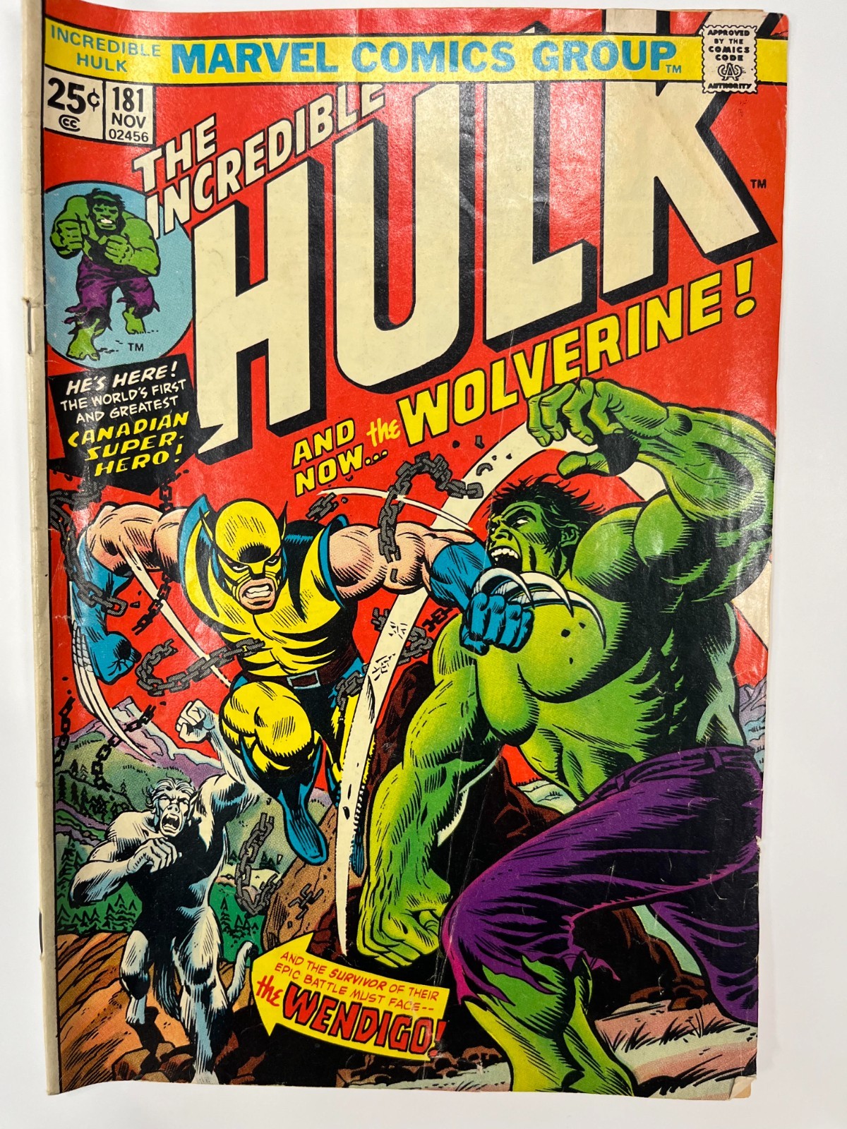 The Incredible Hulk comic book - first appearance of Wolverine #180 and #181 The Incredible Hulk comic book - first appearance of Wolverine #180 and #181
